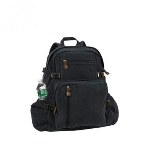 military and police store: military and police store: vintage jumbo canvass backpack: black
