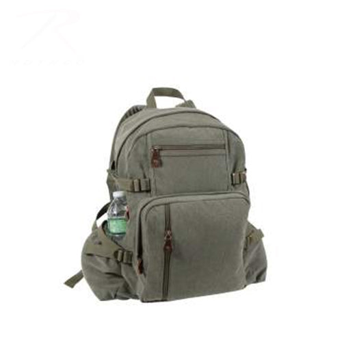 military and police store: military and police store: vintage jumbo canvass backpack: olive drab