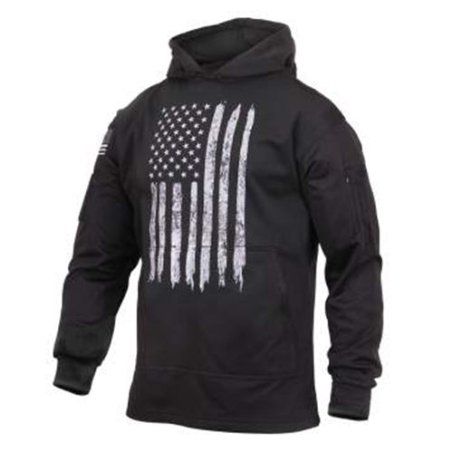 military and police store: military and police store: concealed carry flag hoodie: black/white