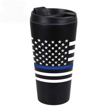 military and police store: military and police store: thin blue line travel mug