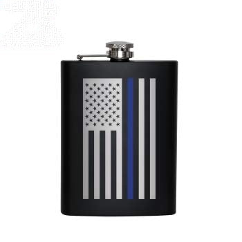 military and police store: military and police store: thin blue line flask