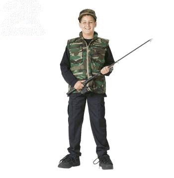 military and police store: military and police store: kids ranger vest: woodland