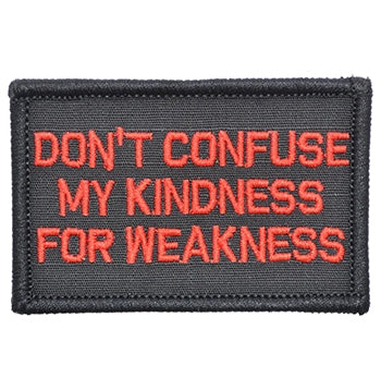military and police store: military and police store: morale patch: don't confuse my kindness