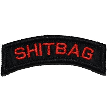 military and police store: military and police store: morale patch: shitbag blk/red