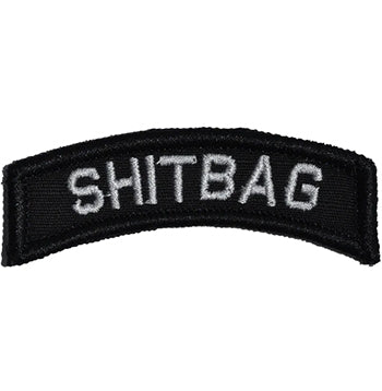 military and police store: military and police store: morale patch: shitbag blk/white