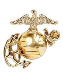 Military Pin: USMC Eagle Globe & Anchor X-Large Gold
