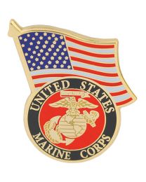 Military Pin: USMC EGA/Flag