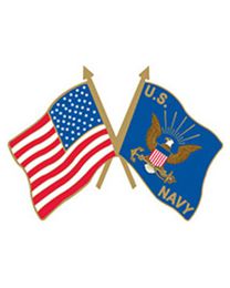 Military Pin: US/USN Flags