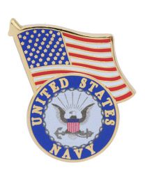 Military Pin: US Flag/USN Logo