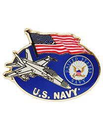 Military Pin: US Flag/USN Logo/Plane5.99